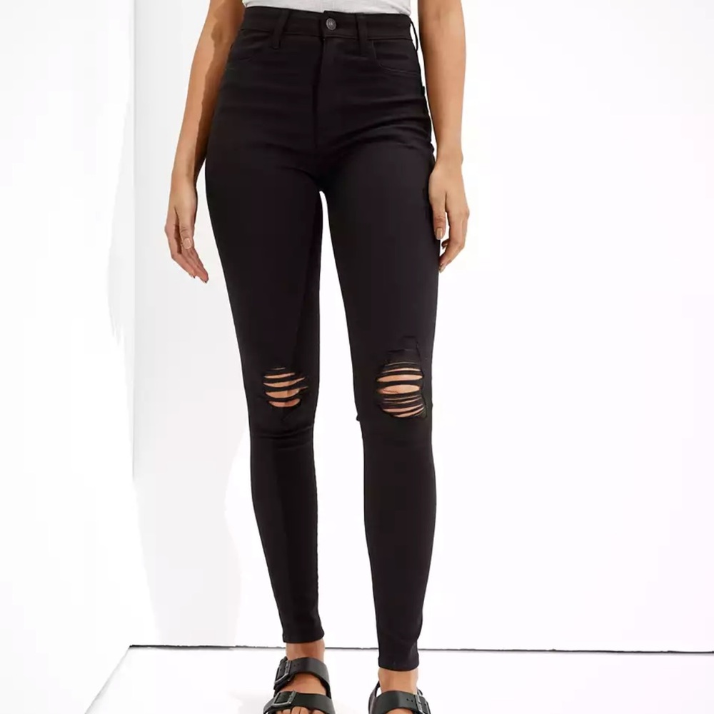 American Eagle black high rise pants
